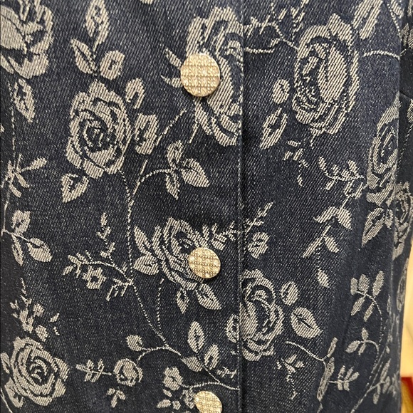 Eliza J Blue Floral Button-Down jeans Dress - Picture 3 of 16